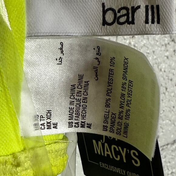 Bar III Women's Cut-Out One-Piece Swimsuit Sunny Lime XS $94 - Picture 11 of 12